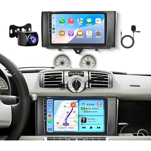 4+64G Car Radio Stereo for Mercedes Benz Smart Fortwo 2011-2015, 9inch IPS Touch Screen/Android 13/Wireless CarPlay/Android Auto/DSP 32 EQ/GPS Navigation/WiFi/5.0Bluetooth/FM/RDS/SWC/AHD Backup Camera