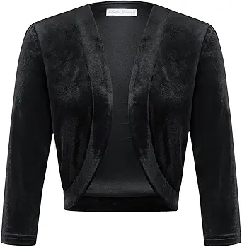 Belle Poque Womens 3/4 Sleeve Bolero Shrug Open Front Knit Cropped Cardigan