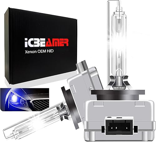 Vista 17 de ICBEAMER JDM 8000K D2S D2C D2R faro xenón OEM HID de fábrica, de enchufe directo, con bombillas azules.