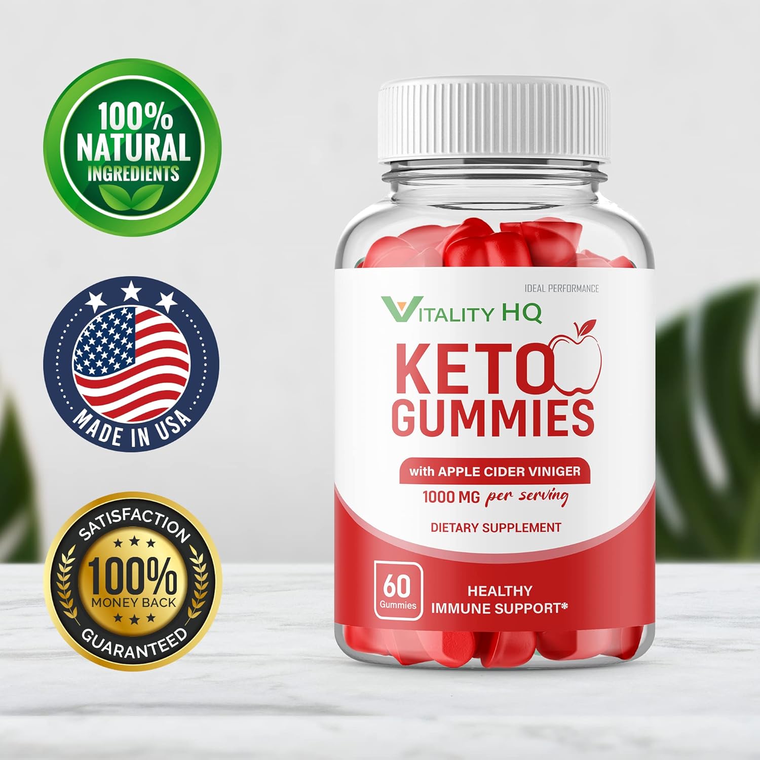 IDEAL PERFORMANCE (2 Pack) Vitality HQ Ketos Gummies Vitality Ketos ACV Gummies Vitality ACV Gummie Vitality Ketos Gummies (120 Gummies)
