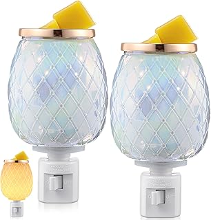 2 Pcs Plug in Wax Warmer Glass Fragrance Scented Wax Cube Melter Electric Scentsy Wax Melts Warmer Wax Warmer Wall Plug in Candle Melter Burner for Home Office Bedroom Spa Decorative Gift