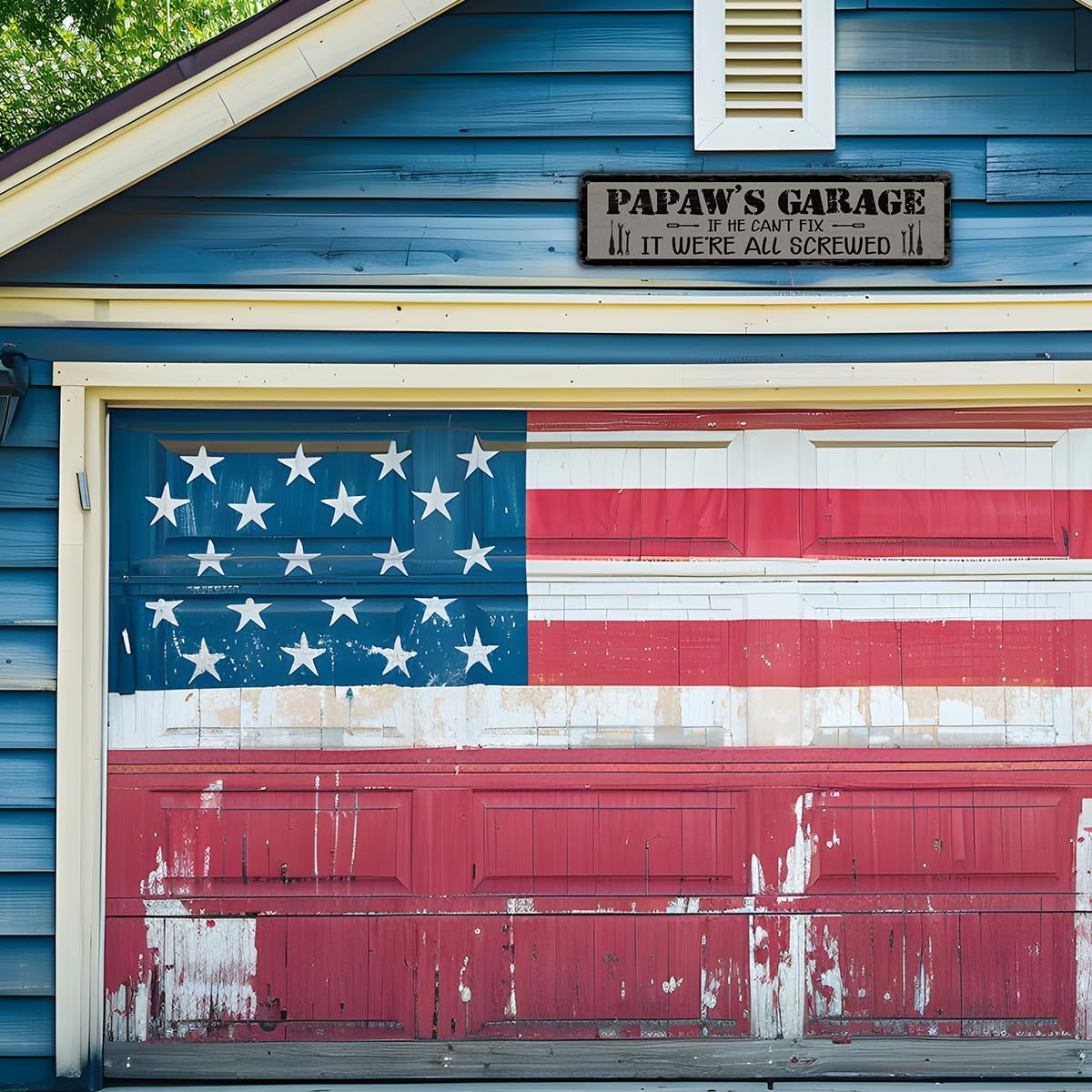 Metal Hanging Vintage Sign, Retro Man Cave Decor, Papaw's Garage, If He Can't Fix It We're All Screwed, Christmas Garage Studio Decor, Decorative Metals Wall Signs, Funny Decorative Saying - Image 5