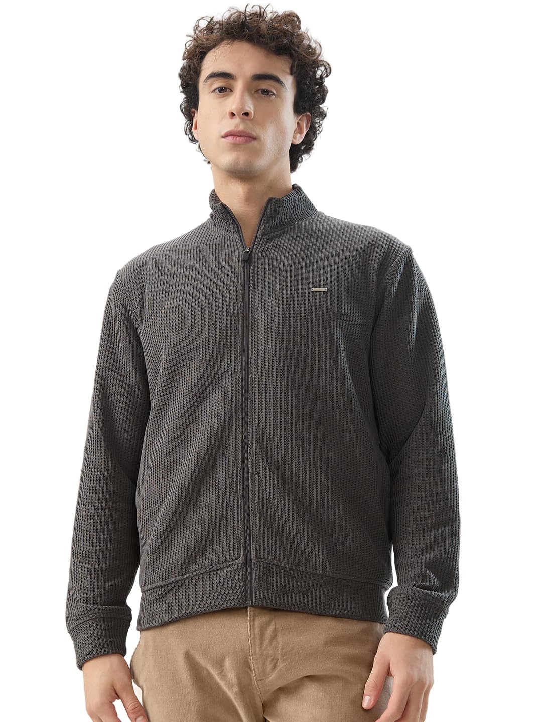 park avenue Men Slim Fit Solid Pattern Cotton Polyester Blend Band Collar Full Sleeve Casual Sweatshirt-picture-37