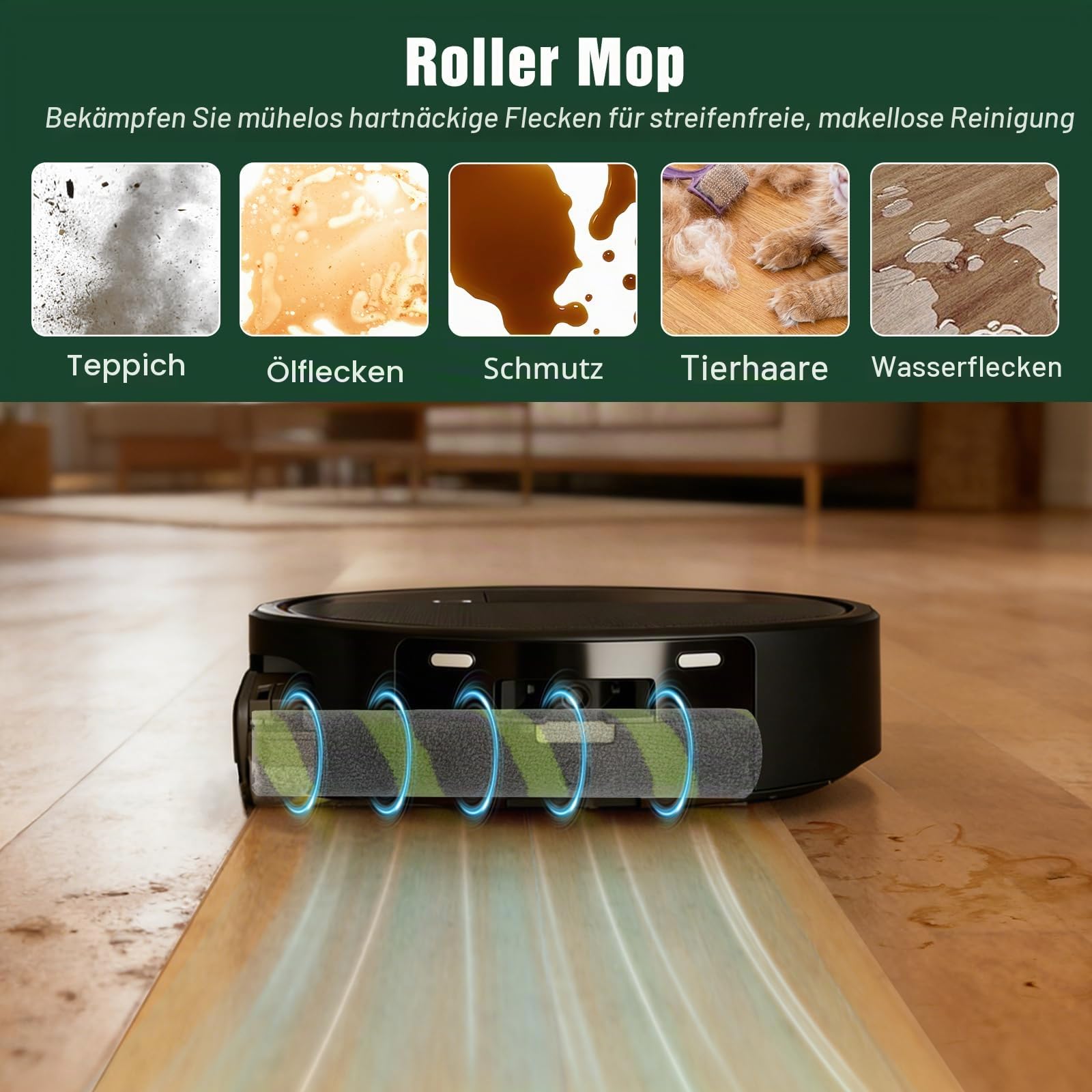 3 Stück Roller Mop für iRobot Roomba Max 705 Combo/Max 700 Series Combo | Mikrofaser Bürste, Kompatibel mit Roomba 705X/ Plus 775 Combo/ Max 775 Staubsauger, Ersatzbürste, 3 Wischrollen Ersatzzubehör