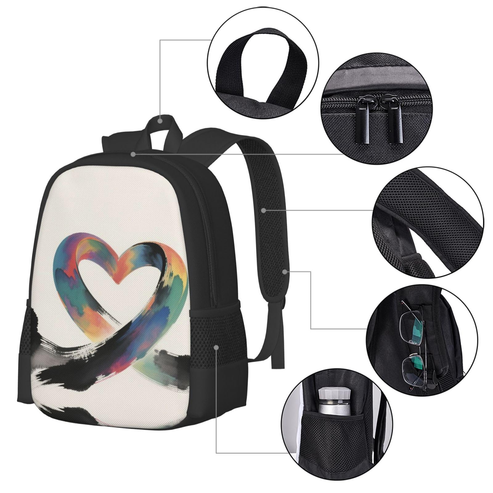 Higanbana plecak unisex 15,6 cala laptop czarny Oxford plecak