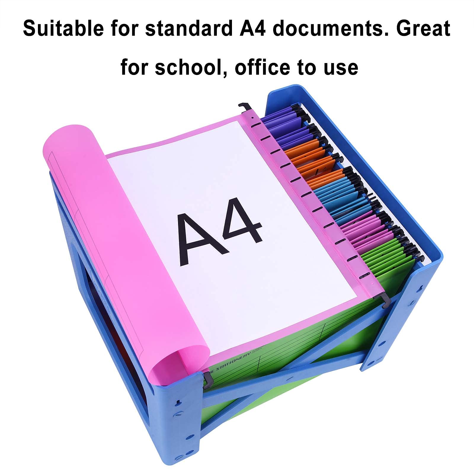 Cartelle Sospese in Polipropilene, formato A4, confezione da 12, Rosa, Cartelline Sospese con linguette e inserti per Schedari, per ufficio, casa, scuola