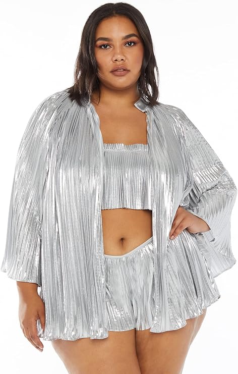 Savage X Fenty, Women's, Pleated Lame Bed Jacket
