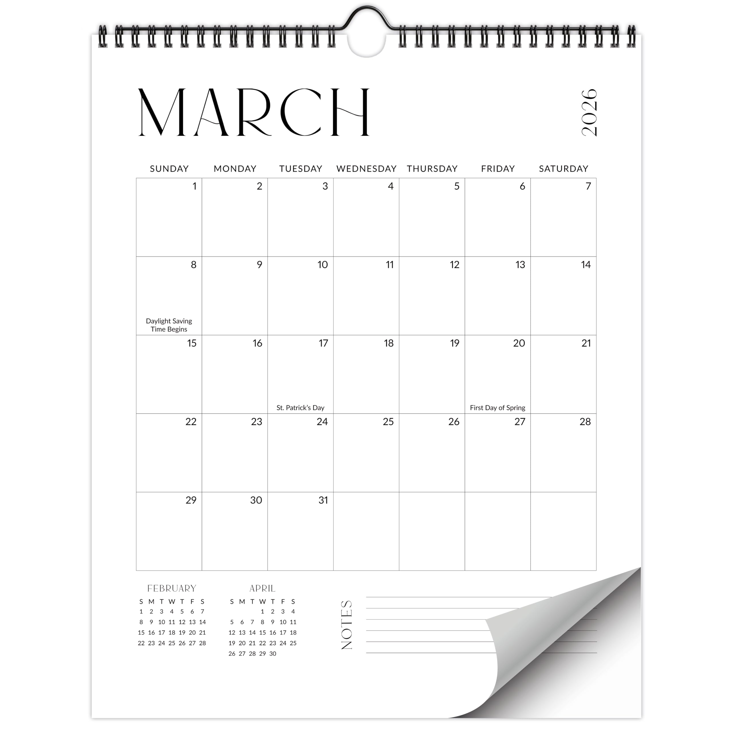 Photo 1 of ** bend damage **Beautiful 2026-2027 Wall Calendar - Runs from January 2026 until July 2027 – Large 14.5"x11.5" Office Wall Calendar for Easy Organizing