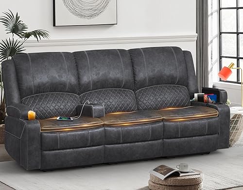 Miniatura 22 de Juego de sofá modular reclinable manual, 7 asientos, sofá modular reclinable esquinero de terciopelo holandés suave, sofá reclinable en forma de L