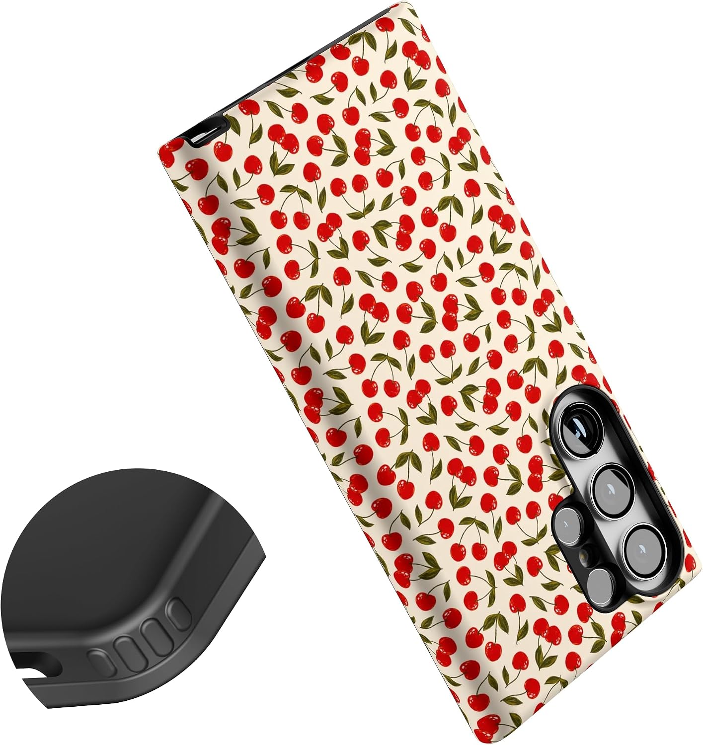 Casely Galaxy S23 Ultra Case | Cherry on Top | Red Cherries | Essential Slim Dual-Layer Protective Design