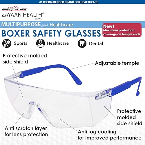 Miniatura 3 de Gafas de seguridad Boxer  Peso ligero, protección ocular sin marco, antiarañazos, antivaho