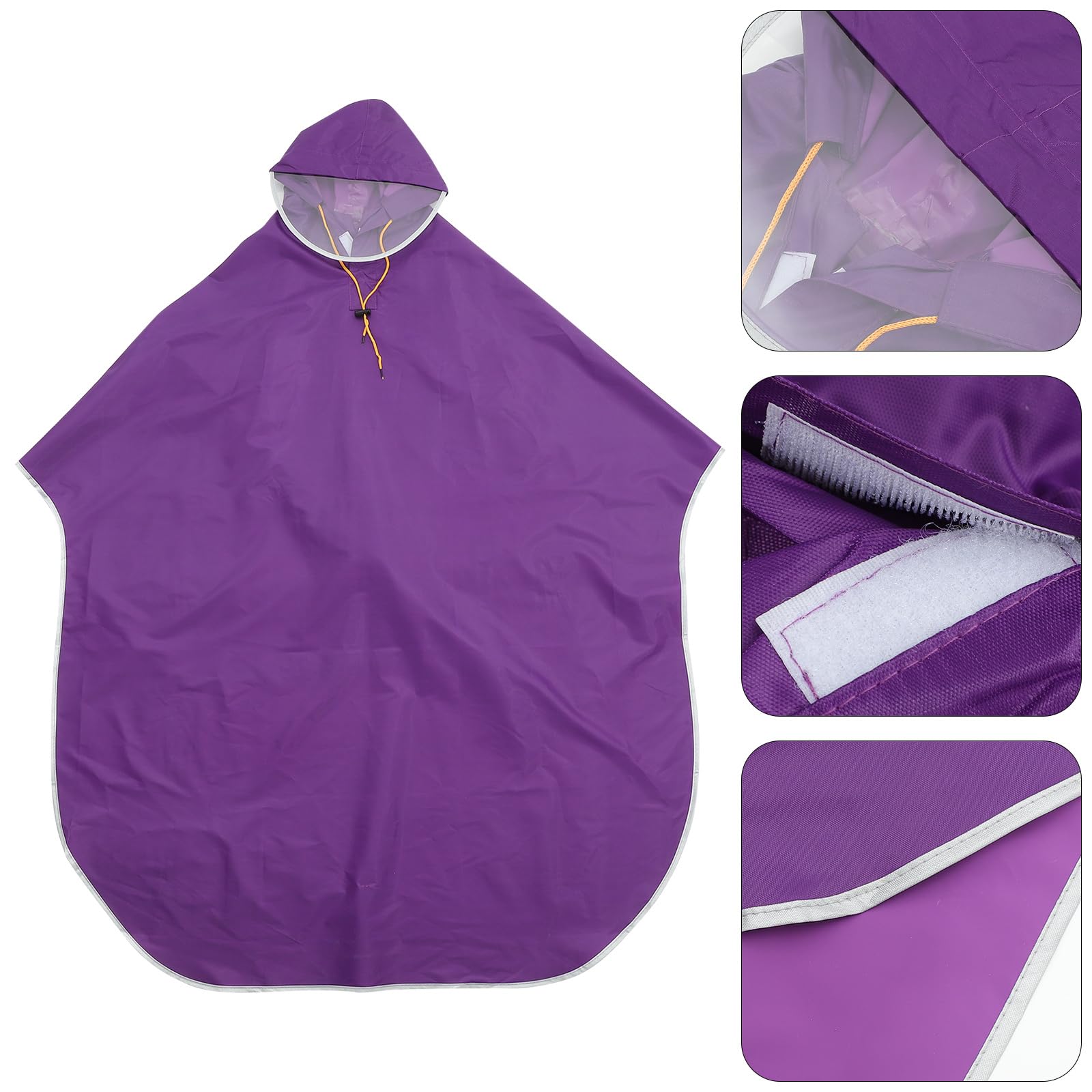 Vorcool Regen Cape Poncho mit Kappe winddicht wasserdicht Fahrrad Abdeckung für Elektromobil Camping (violett)
