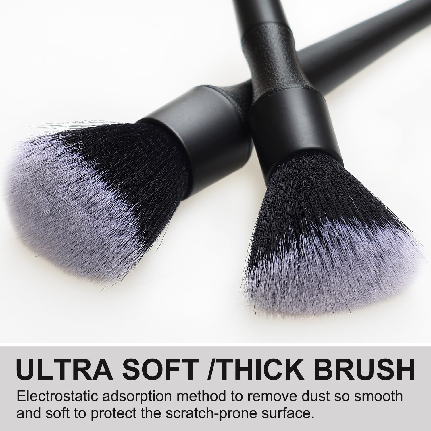 2 Microfiber Detailing Brushes, Car Interior Detailing Brush for Air Vent,Dashboard, Leather,Cleaning Tool Efficient Dust Removal for Car Interior, Computers, Keyboards, Digital Device