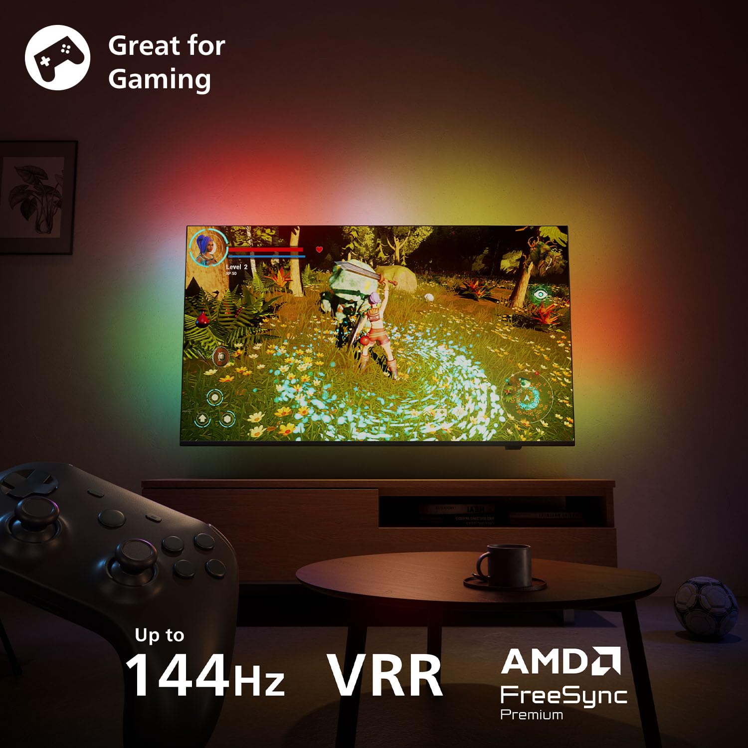 Philips Ambilight 'The One' 55PUS9010 QLED 4K Smart TV - Display 55’’ con processore P5 Perfect Picture Ultra HD, Titan OS, Dolby Vision e Dolby Atmos Sound