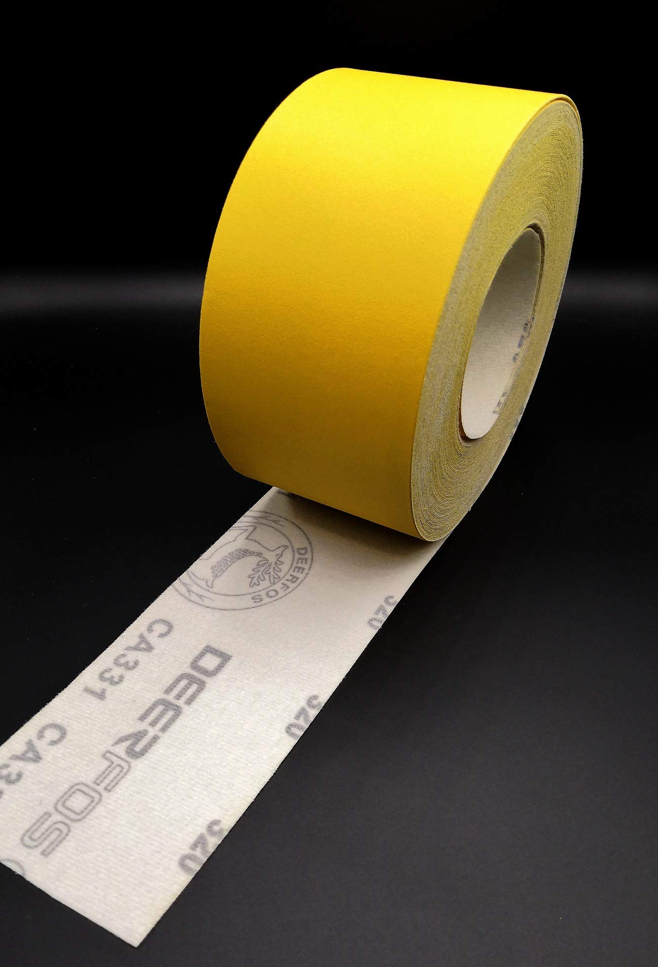 75mm HOOK and LOOP Sandpaper Roll Sanding Strips Grit 40-600 10 Meters Roll (Grit 240), Yellow