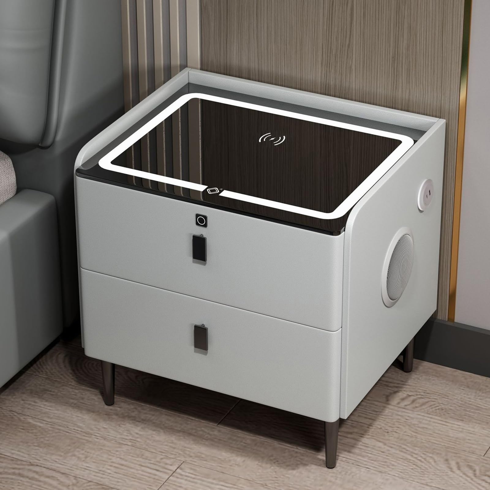Table de chevet intelligente verrouillage empreinte digitale contre le vol d'objets