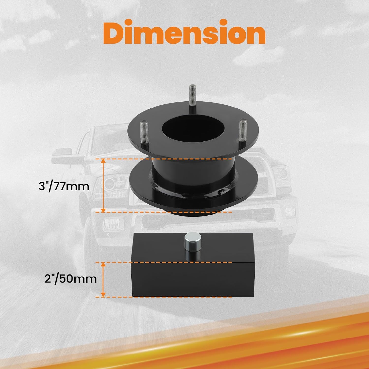 maXpeedingrods 3" Front & 2" Rear Leveling Kit for Dodge Ram 2500 3500 4WD 1994-2013, Suspension Lift w/Extended U-Bolts