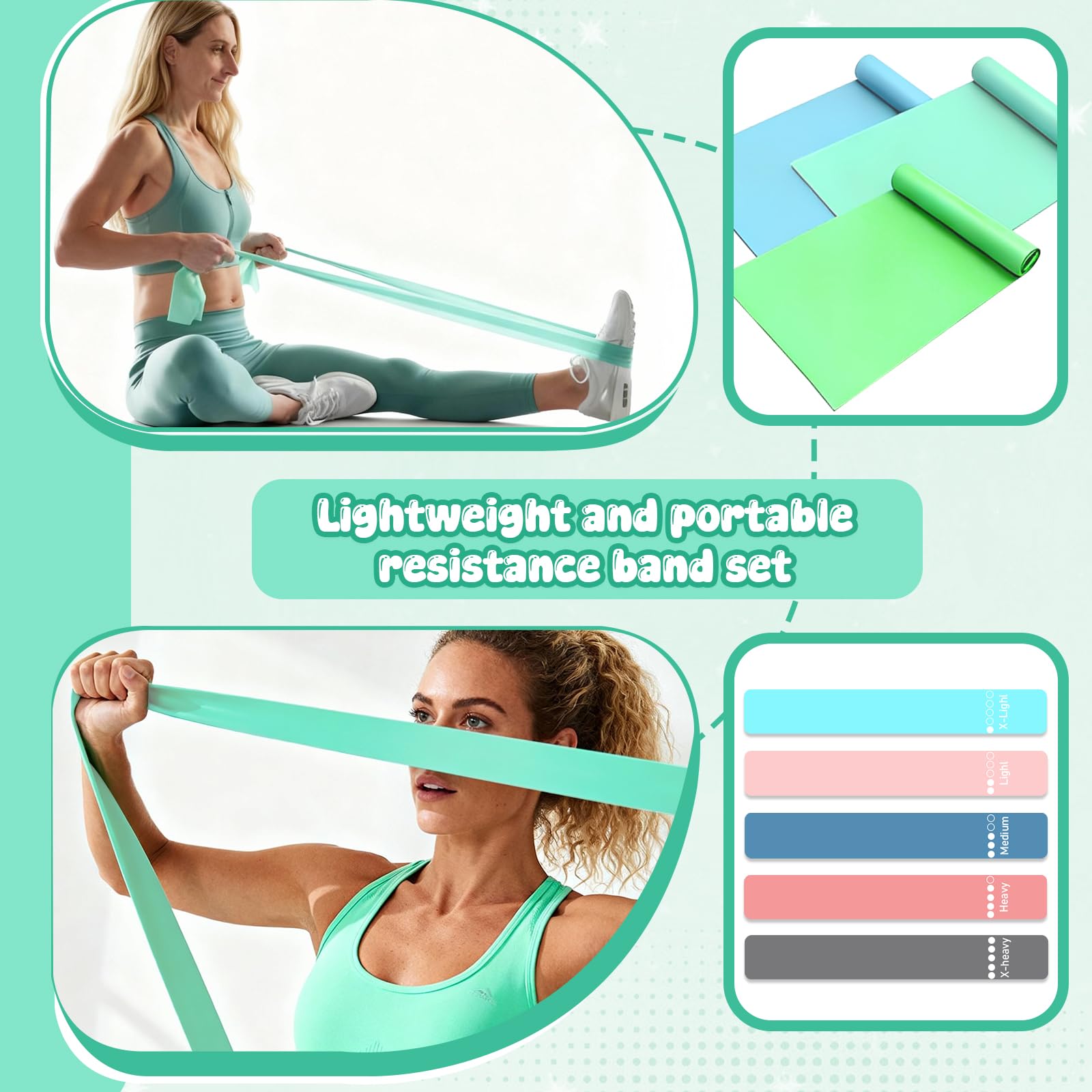 Kit Pilates Maison Complet, Anneau de Pilate 14 Pouces, Ballon Pilate, Poids Poignet et Poids Cheville réglables, Bande Élastique Musculation pour Jambe et Traction, Accessoires pour Femme