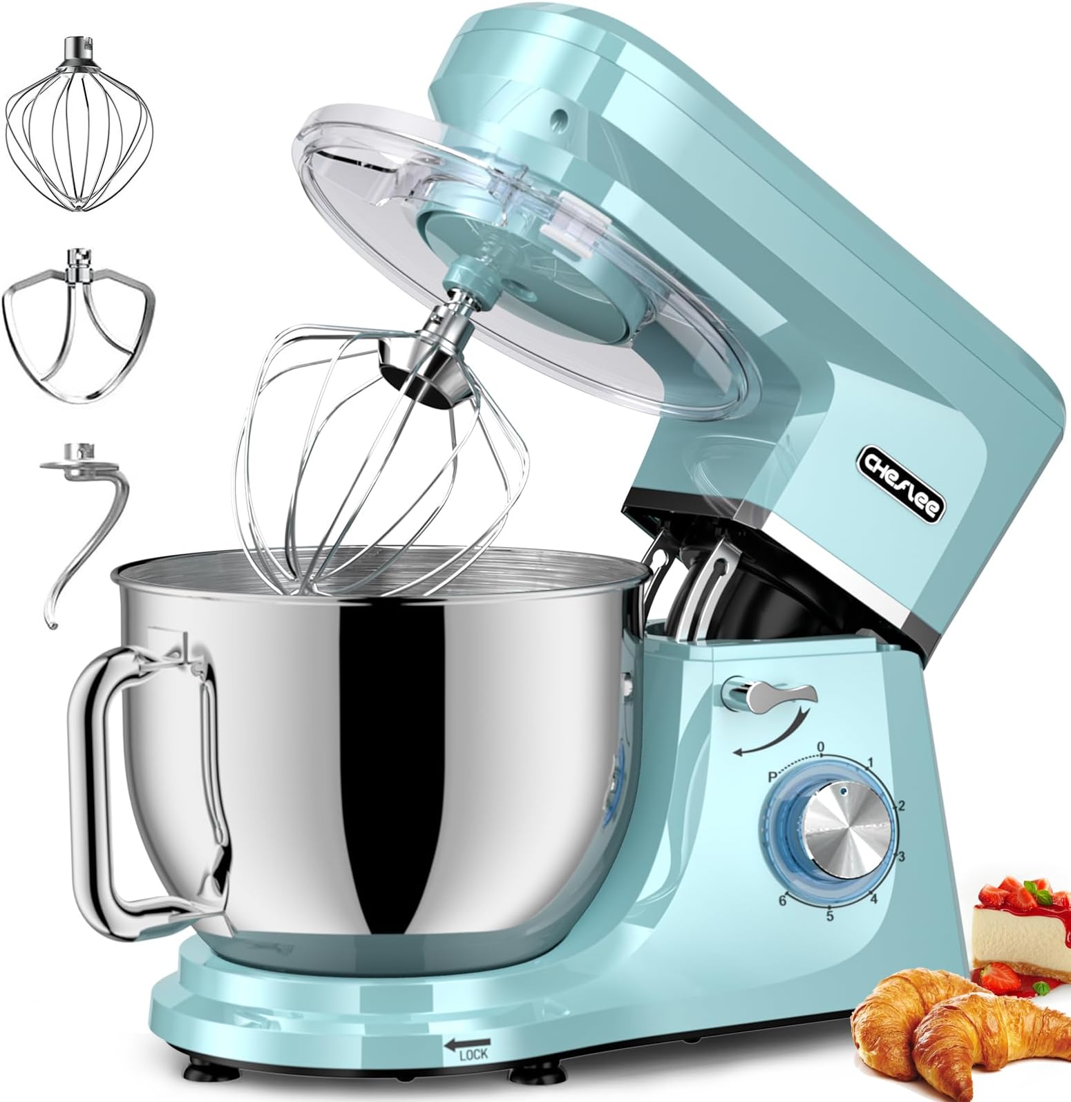 Robot Pâtissier Kuccu 8,5L – 1500W – Bol Bleu – Modèle SM-1553N