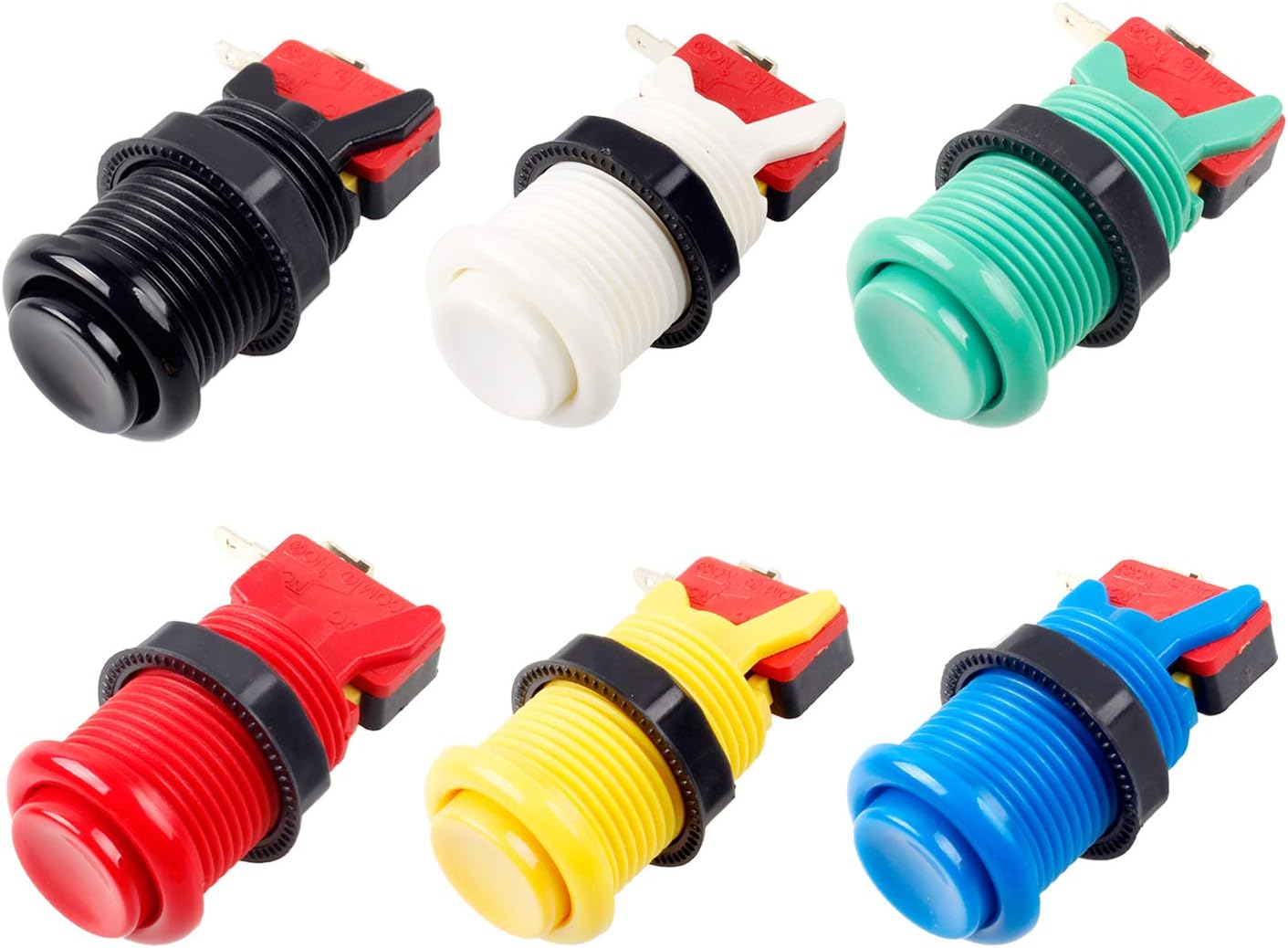 EG STARTS 6X American Style Standard Arcade Buttons Switchable Happ Type 30mm Push Button 3/16