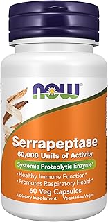 Supplements, Serrapeptase 60,000 Units of Activity, Promotes Respiratory Health and Immune Function*, 60 Veg Capsules