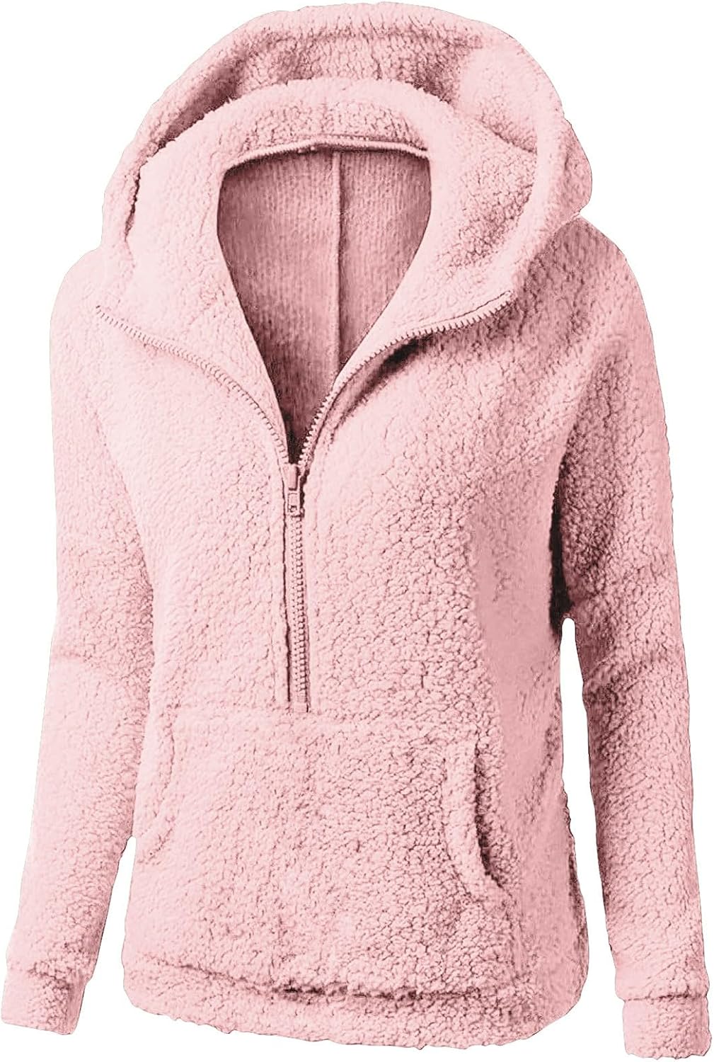 DPKLAD Hoodies For Women Casual Full Zip Up Thick Hooded Jacket Soft Winter Fleece Sweatshirt With Pockets Outdoor Coats