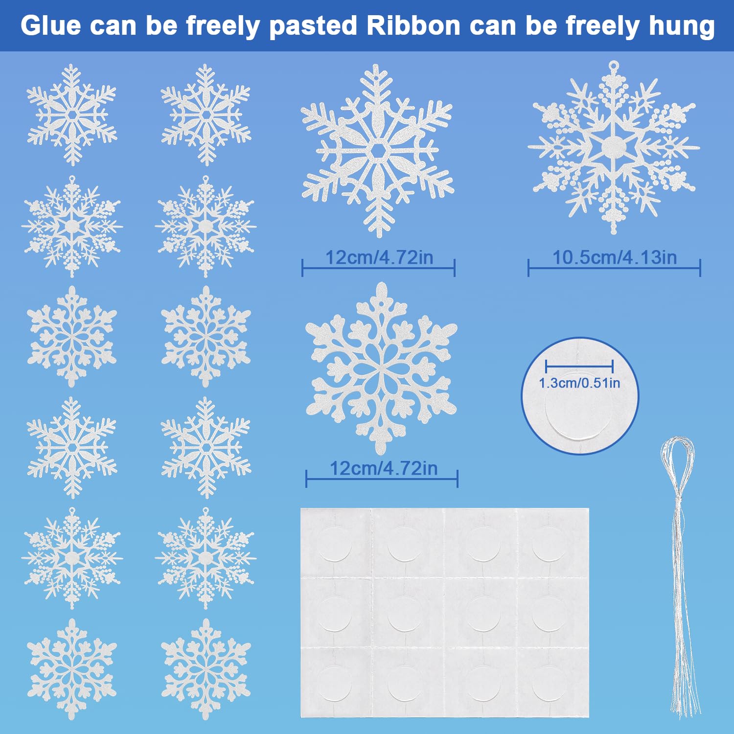 80 Ritagli Di Carta Fiocchi Di Neve Bianchi - Grandi E Piccoli Con Guida Idea - Decorazioni Invernali