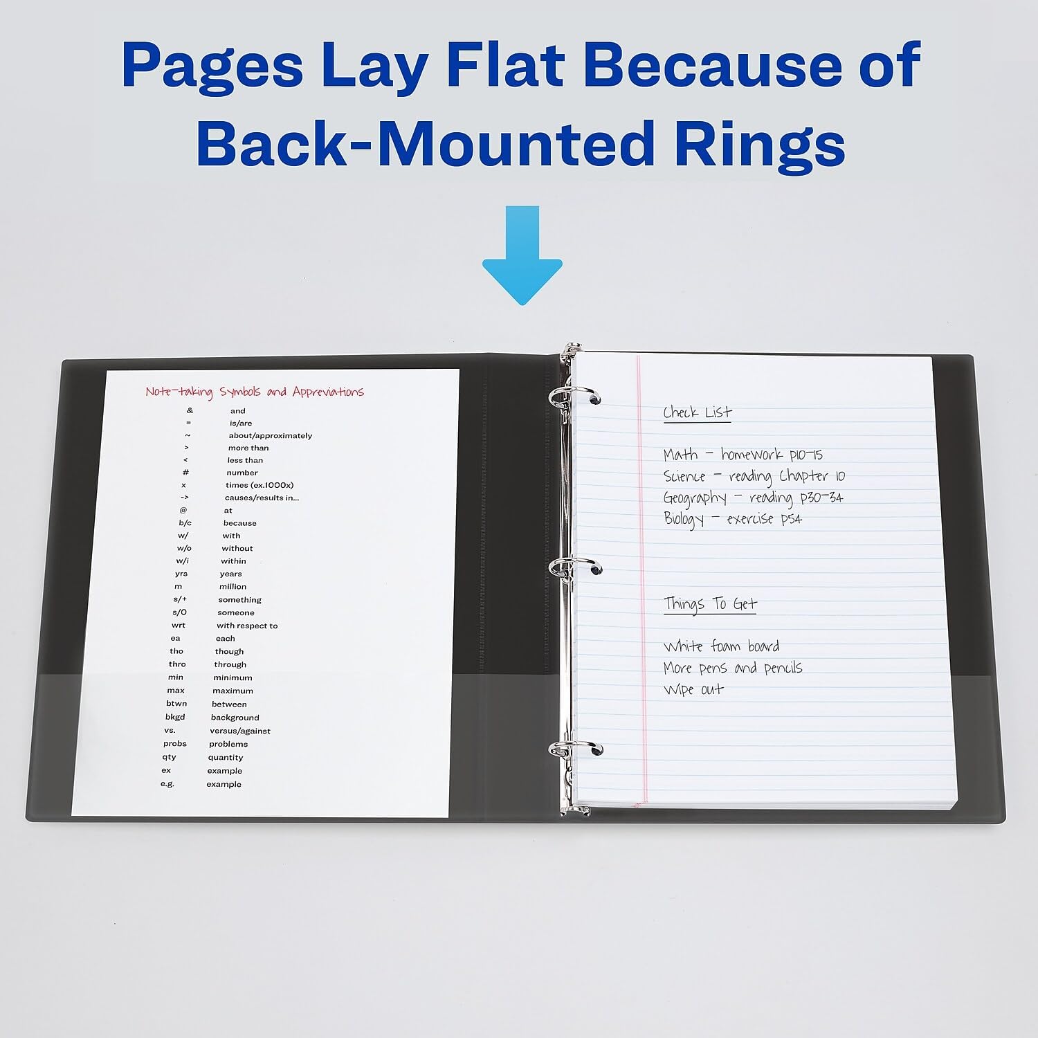 Durable Round Ring Reference Binder for 11 x 8-1/2 Sheets
