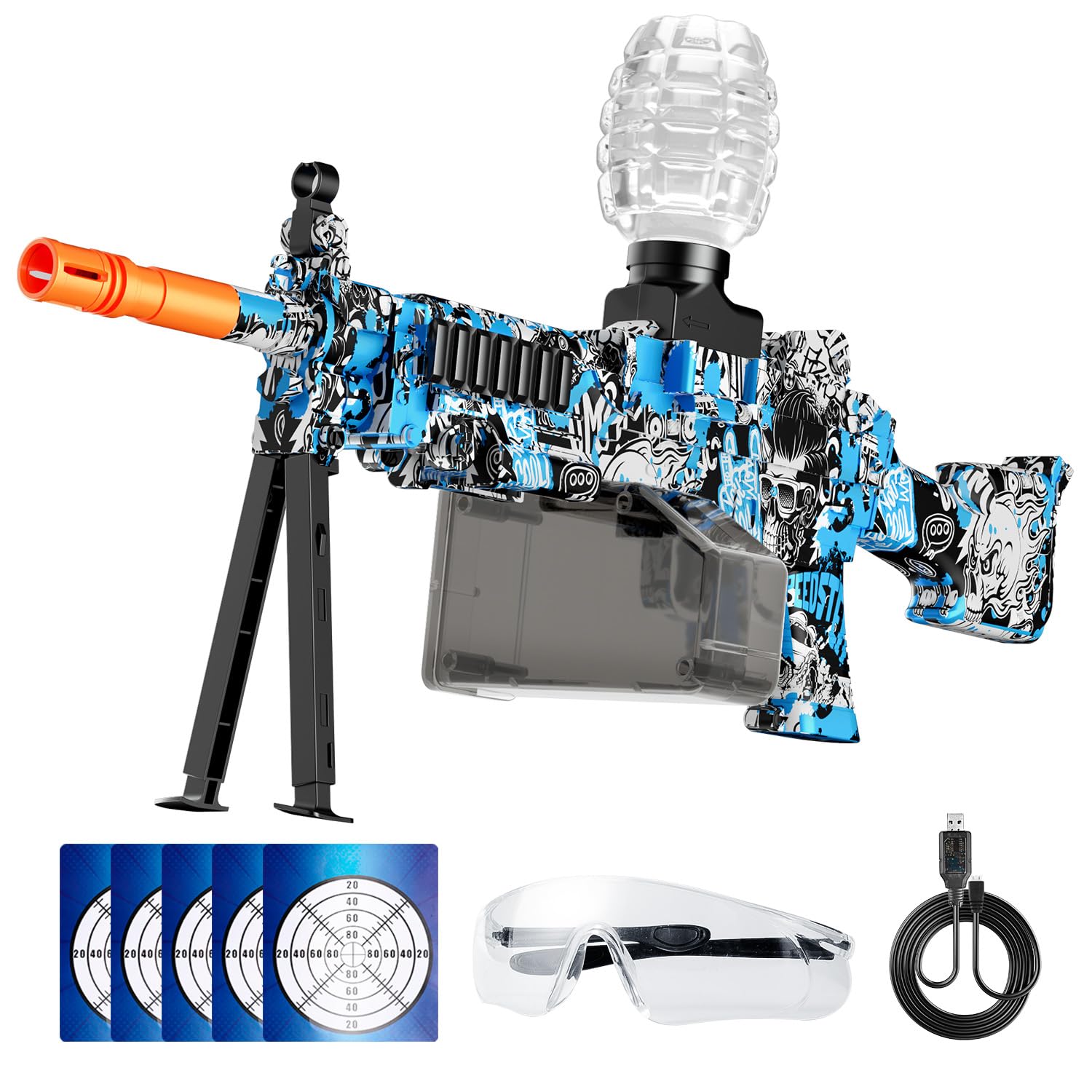 Gel Blaster VAAGHANM, Electric Splatter Ball Blaster, Splat Ball Automatic with Goggles, Outdoor Activities Shooting Team Game Toy Gifts for Boys and Girls, Ages 12+