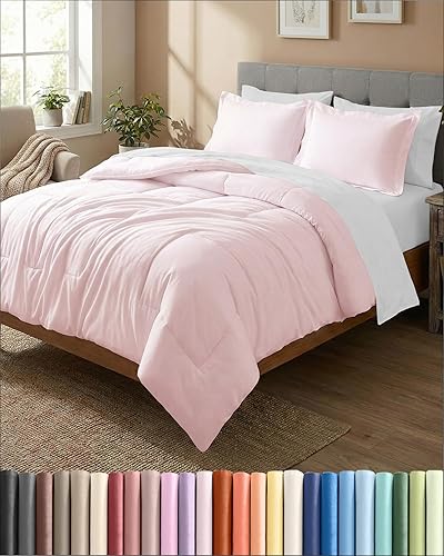 Miniatura 45 de Juego de edredón de tamaño Queen - Juego de cama de 3 piezas para todas las estaciones - 1 edredón suave acolchado con cintas en las esquinas y 2