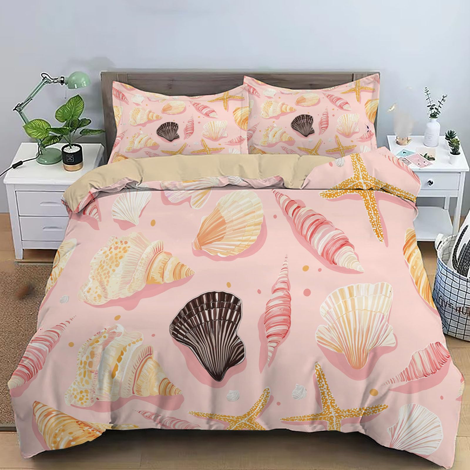 Housse de couette enfant douce et respirante 200x200cm pour lit rose pastel
