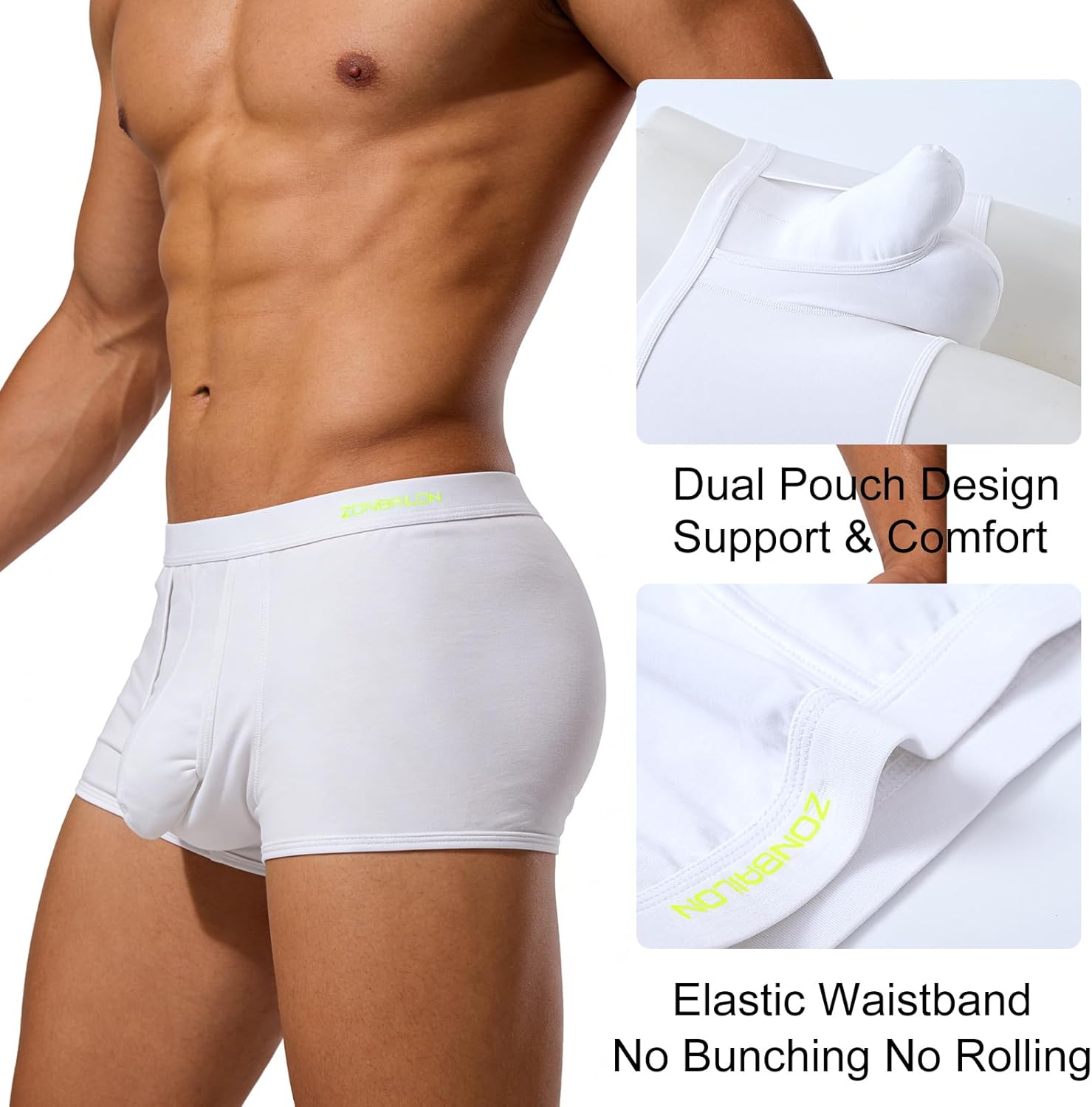 YINYOUYU Mens Bulge Enhancing Pouch Underwear Short Leg Boxers Briefs Trunk - Image 3