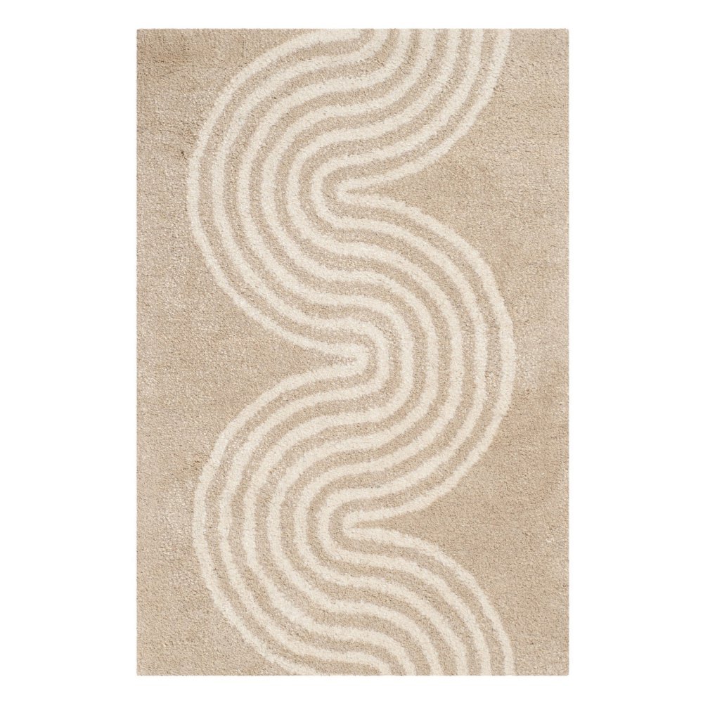 SAFAVIEH Chatham Collection 5' Square Beige/Ivory CHT761H Handmade Geometric Premium Wool Area Rug