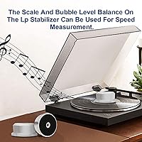 Vista 2 de Monosadio - Estabilizador de peso 3 en 1 de 60 Hz, tocadiscos de audiófilo, peso de 11.29 oz, tocadiscos de aluminio para discos de vinilo con nivel