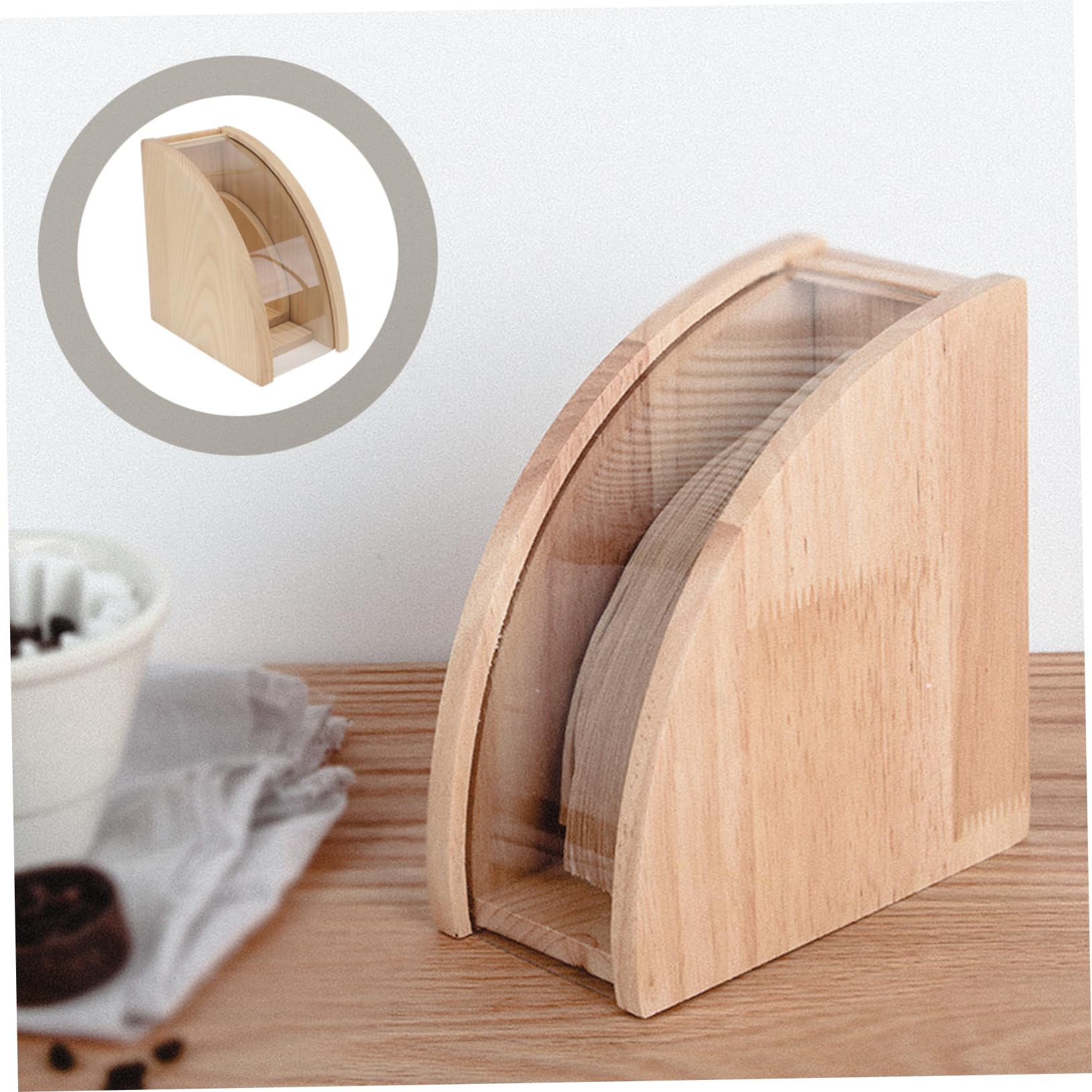 Alipis Boîte Bois pour Papiers Filtres Rangement De Bureau Organisateur De Maison Support De Filtres à Café