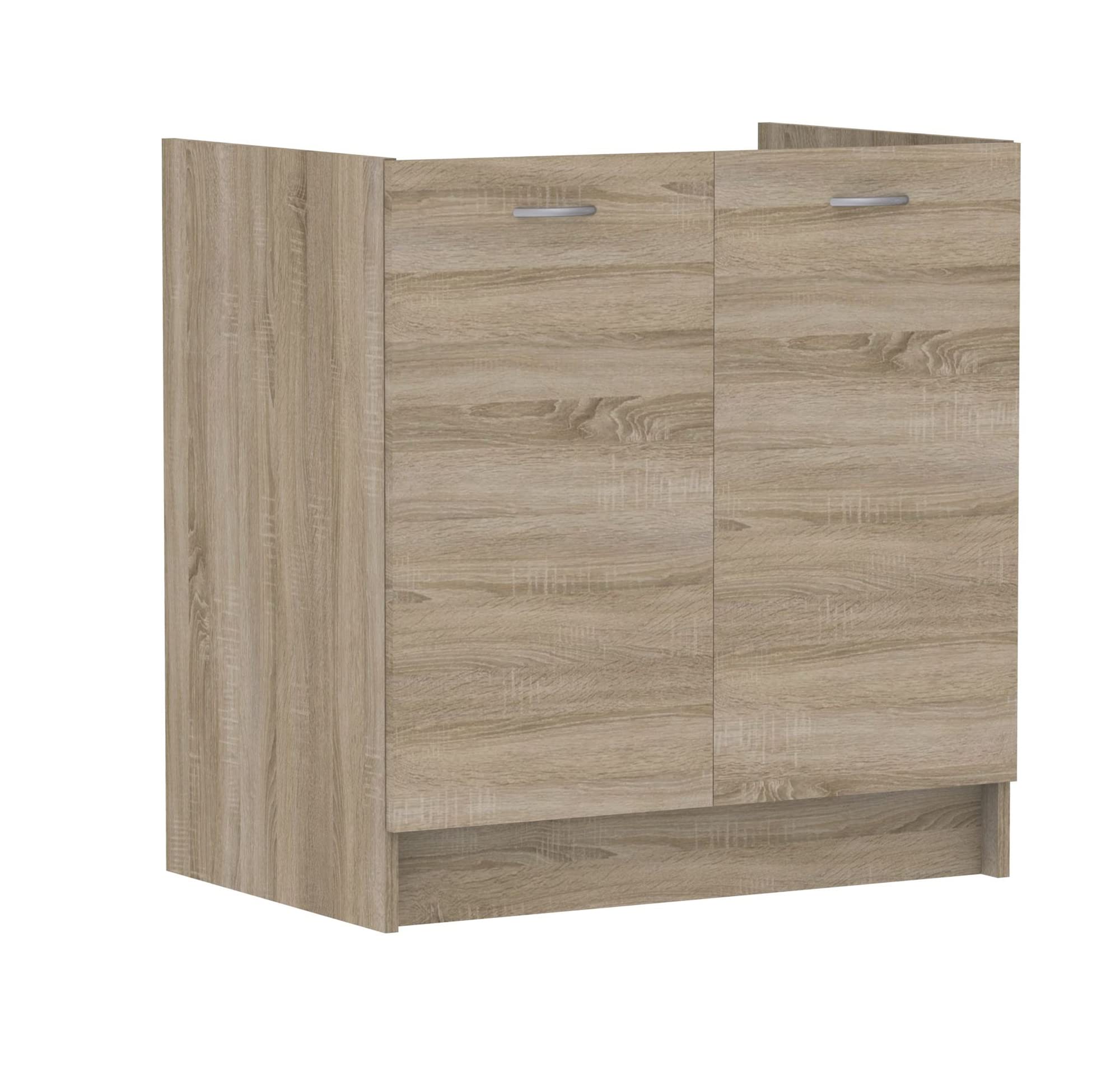 Cocina Completa Mila 7 Elementos Color Roble Sonoma con encimera incluida - Longitud 180/240 cm