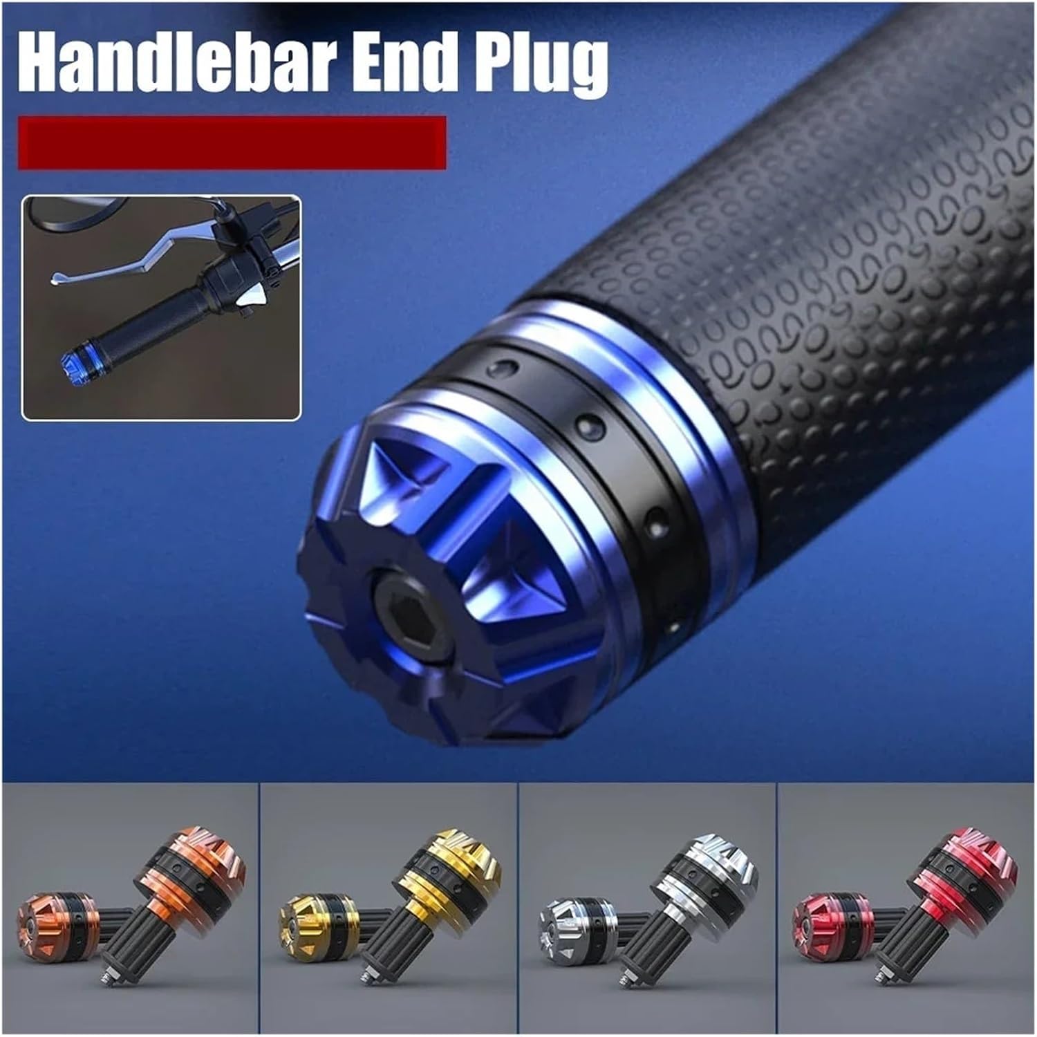 Motorcycle Handlebars Motorcycle Handle Bar Ends Grips Universal Fit for 7/8" 22mm Motorcycle Handlebar Plug Slider Motorcycle Handlebar Plug(Orange)