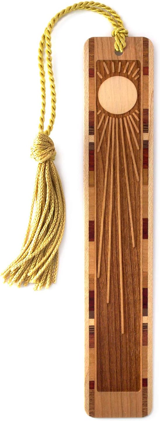 Personalized Sun Rays, Engraved Wooden Bookmark - Made in USA - Also Available Without Personalization
