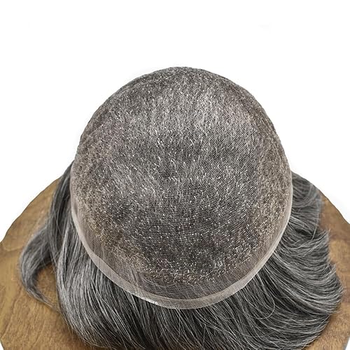 Miniatura 5 de Toupee para hombres, sistema de reemplazo de cabello humano real, encaje suizo suave, encaje suizo, sistema de cabello para hombres, extensiones de