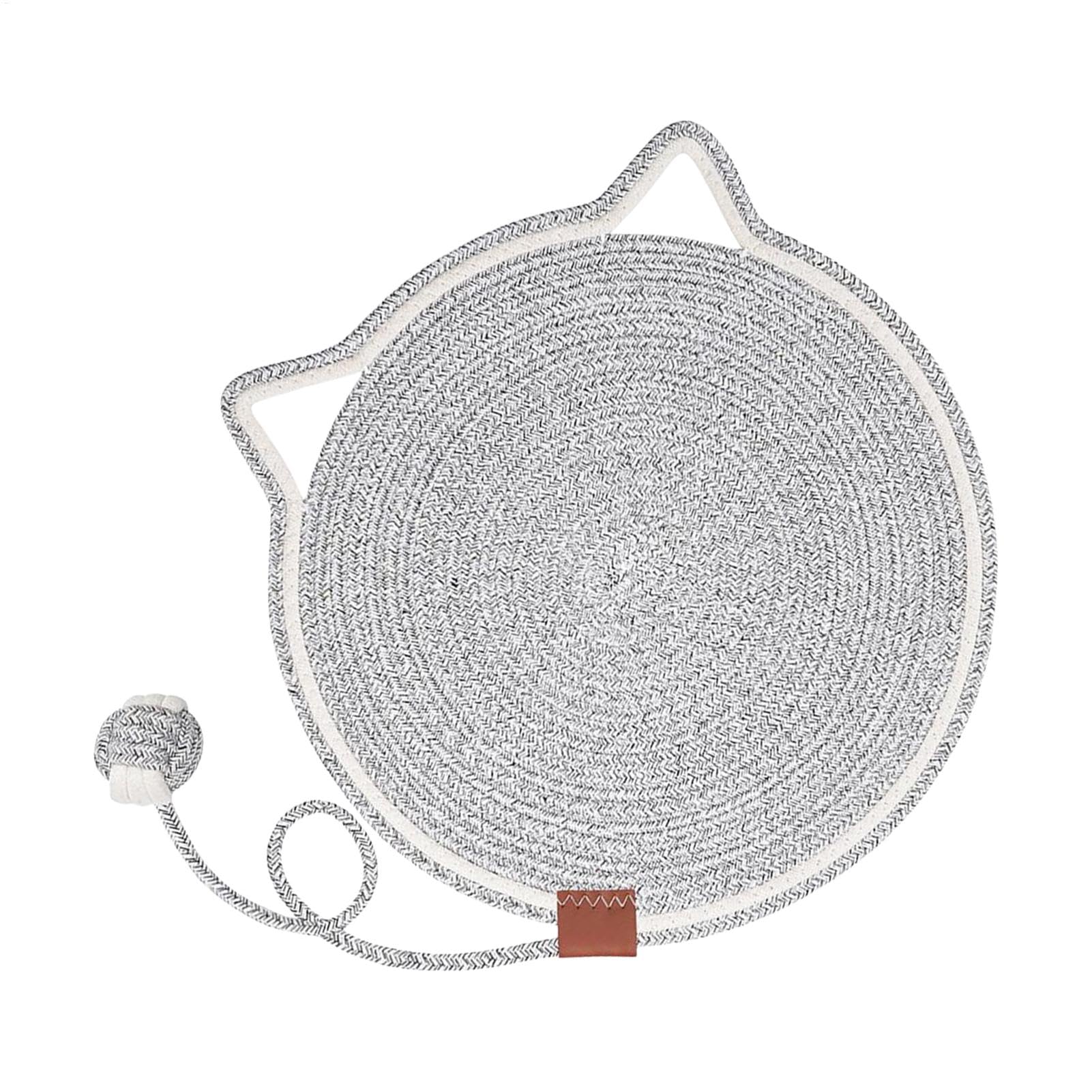 Tapis à gratter pour chat rond horizontal avec jouet intégré