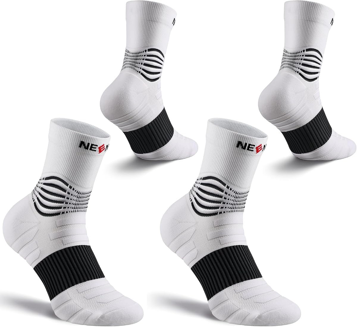 NEENCA Calcetines de Compresión Profesionales para Mujer Hombre Circulación, 20-30 mmHg | 2 pares de calcetines médicos, para aliviar el dolor, fascitis plantar, hinchazón, neuropatía, enfermera, viajes, embarazo, vuelo, uso diario