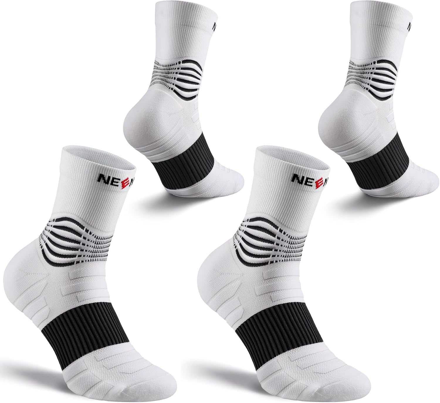 NEENCA Medical Compression Socks—2 Pairs, Ankle Socks for Injury Recovery, Pain Relief, Swelling, Sport Protection 20-30 mmHg