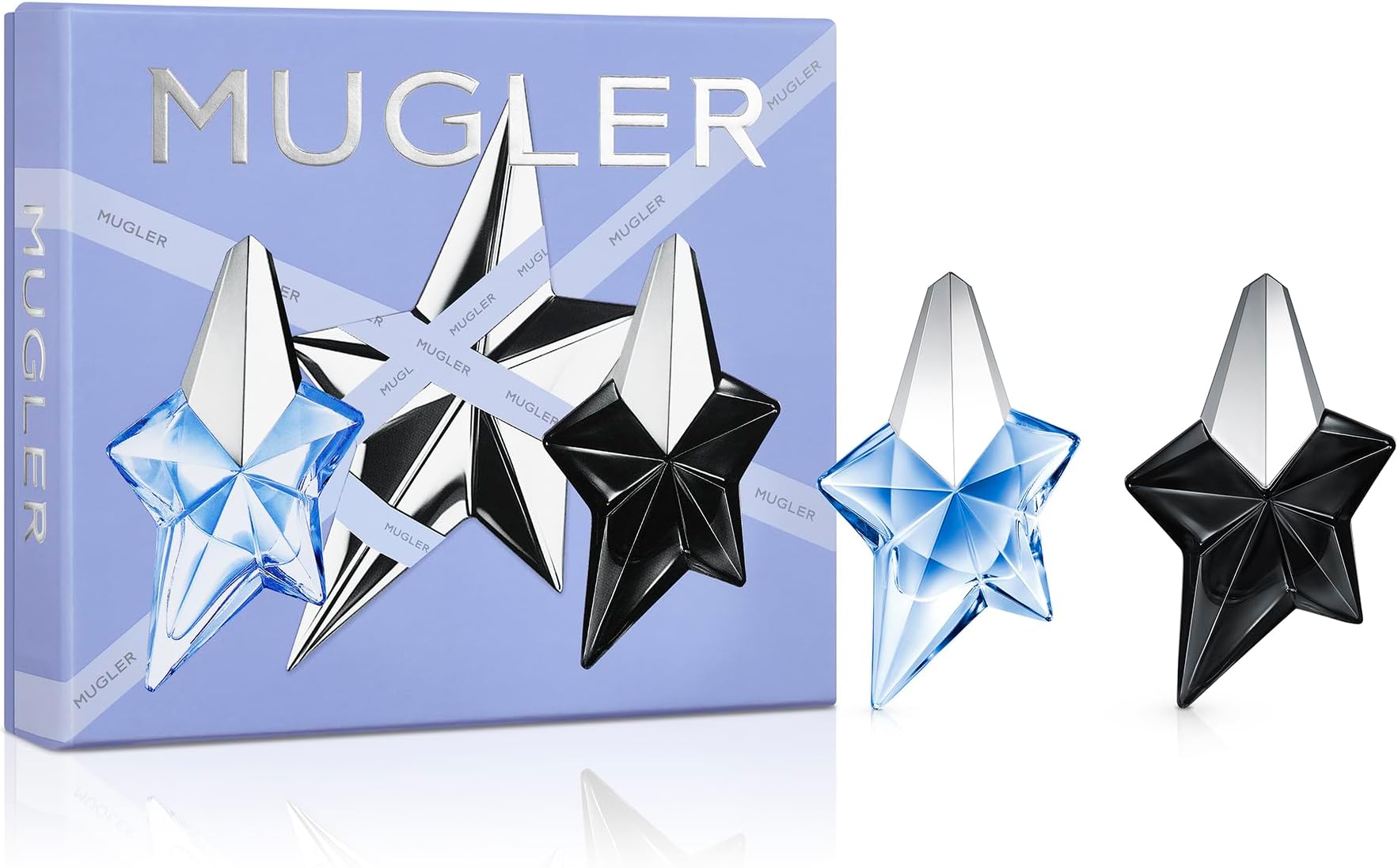 MUGLER Angel - Eau de Parfum & Fantasm - Womens Perfume Discovery Travel Size Set - With Sweet Notes of Coconut, Wood Accord, Patchouli & Vanilla - 0.16 Fl Oz Each
