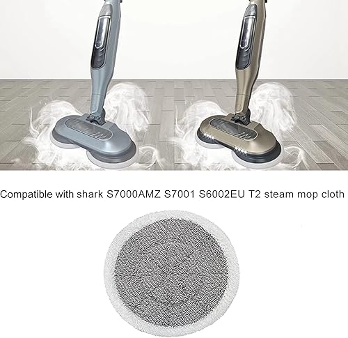 Miniatura 6 de VideoPUP Almohadillas de microfibra de repuesto para trapeador de vapor, 8 unidades, color negro y gris, reutilizables, lavables, compatibles con