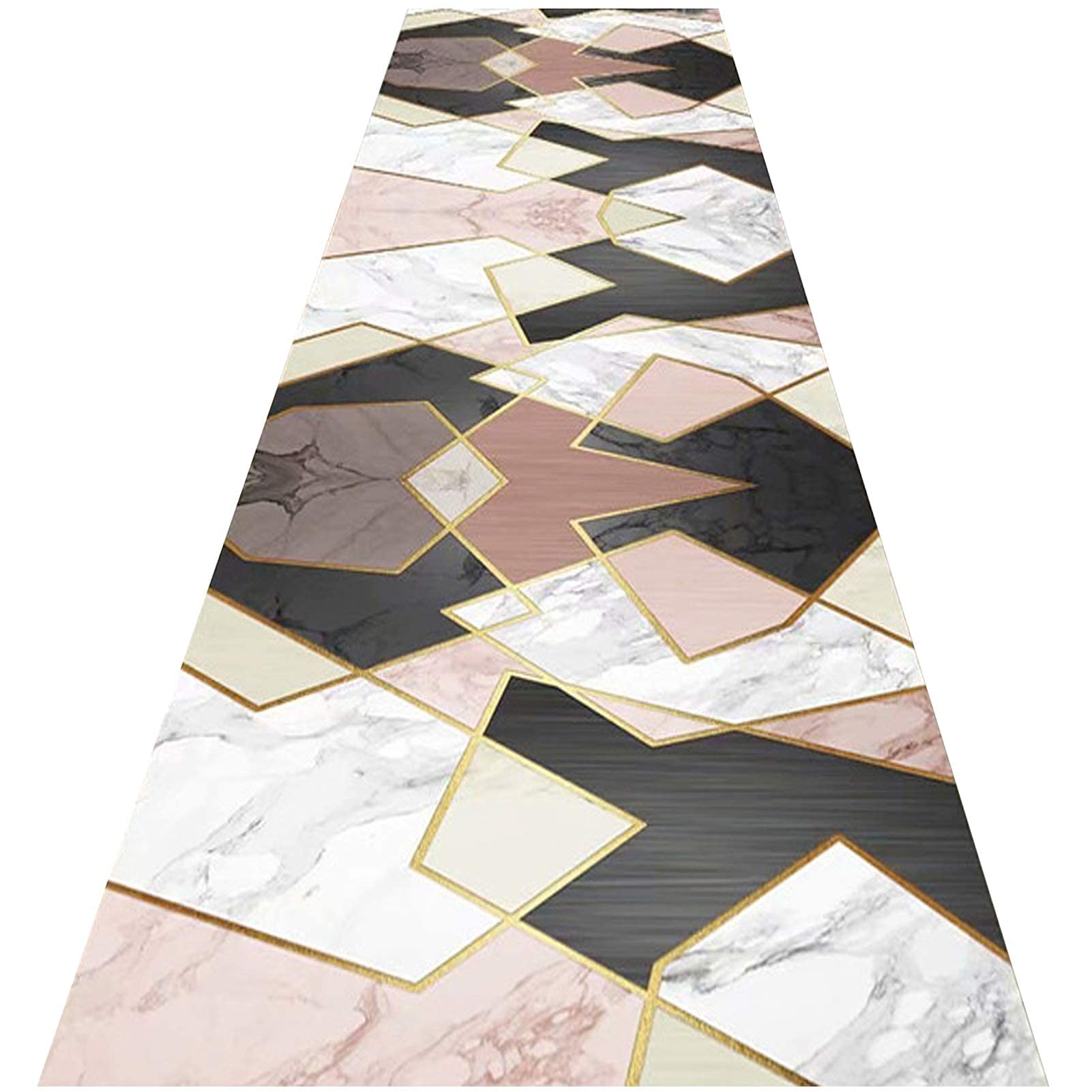 Tapis de couloir motif marbre moderne tapis de passage escaliers long étroit
