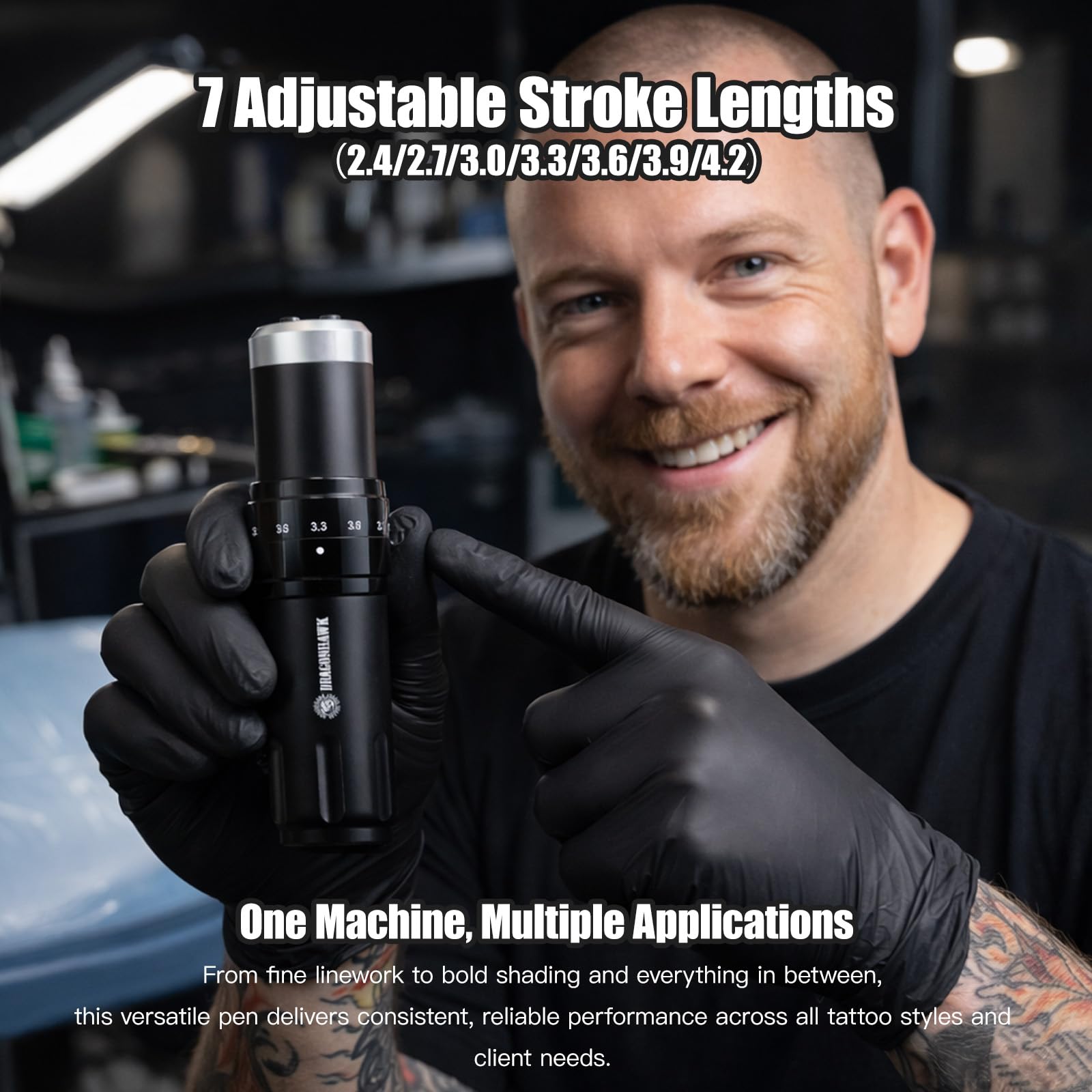Amazon.com: Dragonhawk Wireless Tattoo Gun Kit 7 Adjustable