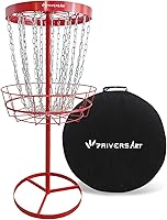 7RiversART Portable Disc Golf Basket - Heavy Duty 24-Chain Target with Carry Bag for Backyard Practice
