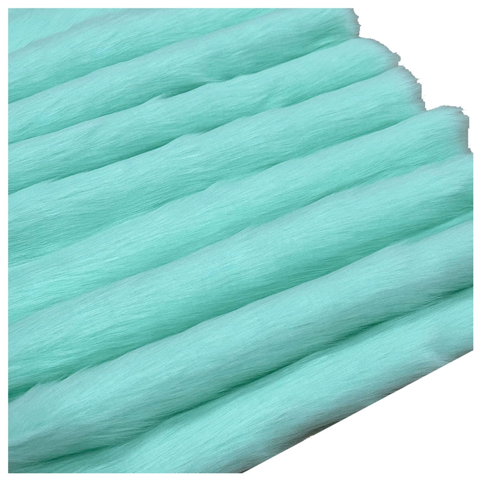 Faux Fake Fur Long Pile 5cm Shaggy Fluffy Faux Fur Fabric Decorative Fake Fur Material Shaggy Long Haired Fur Fabric For Craft, Sewing, Cosplay, Costume, Decorations, Gnomes, 25*170cm ( Color : Green