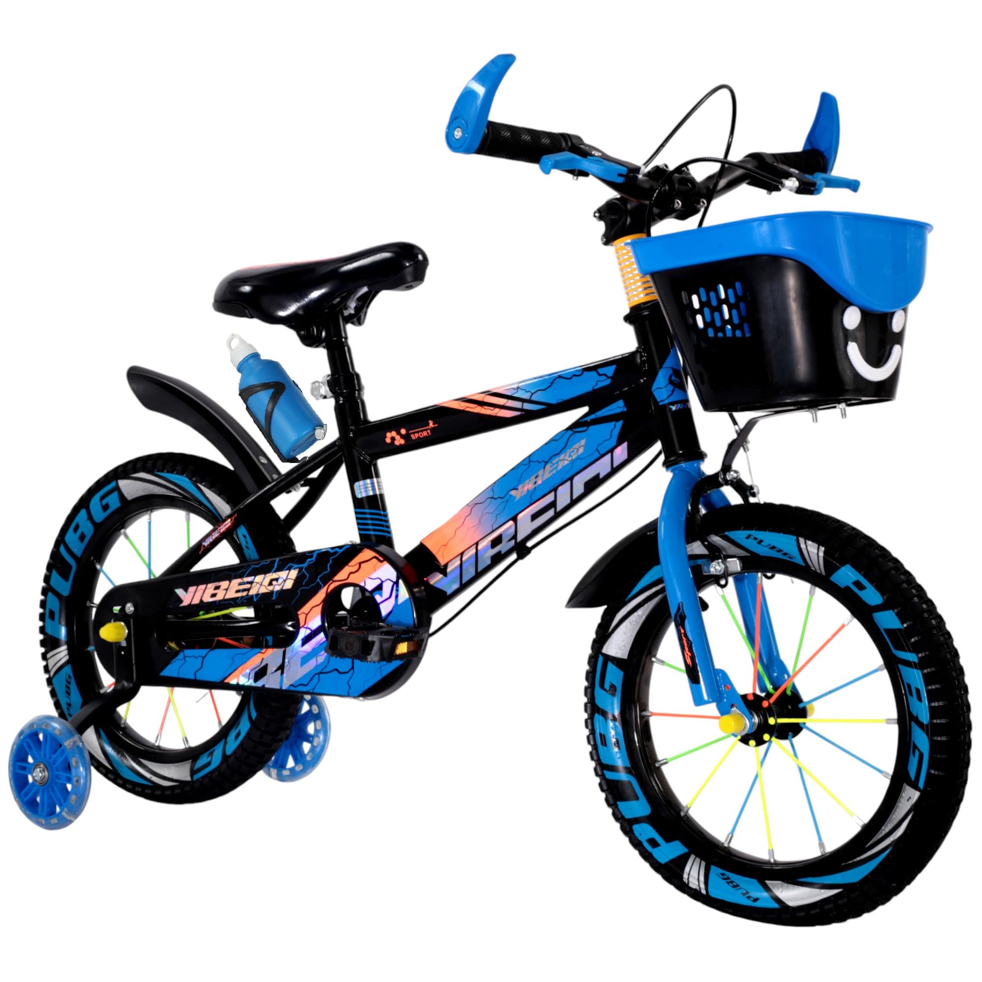 Touch of Venetian 12" 14" 16" Boys Children Bike with Stabilisers Wheels Kids Bike for Ages 3-9 Years Old Blue