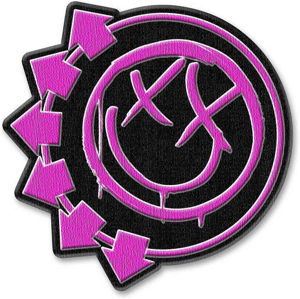 Blink 182 Patch Pink Neon Six Arrows Band Logo Official Black 105 X 75Mm Size Accessory Size